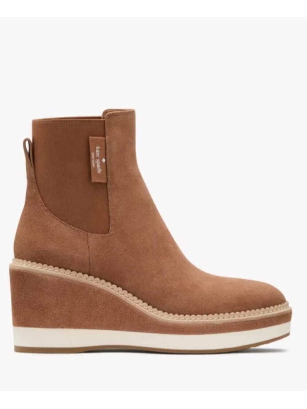 Kate Spade Addison Wedge Suede Booties in Tan ( 10 )
